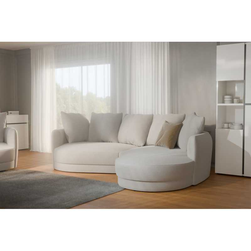Ciri Rounded Beige Corner Sofa
