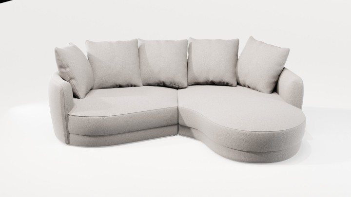 Ciri Rounded Beige Corner Sofa