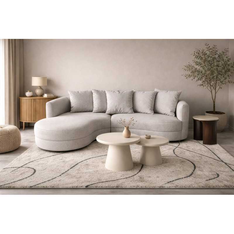 Ciri Rounded Beige Corner Sofa