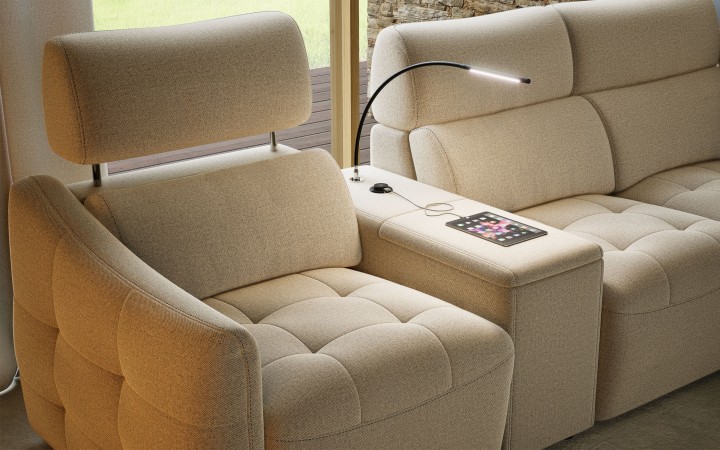 L Shape Sofa with LED Lamp
