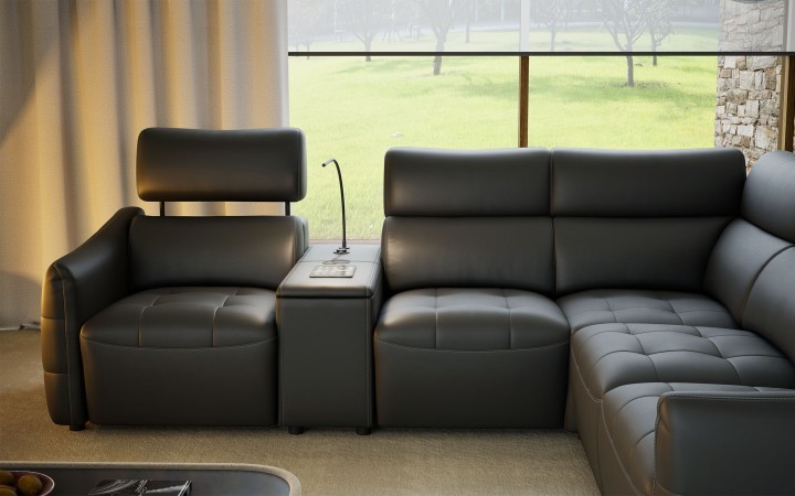 DAVOS  Comfortable Corner Sofa Bed with LED Lamp  - J&B
