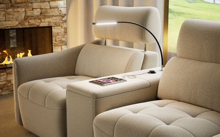 DAVOS  Comfortable Corner Sofa Bed with LED Lamp  - J&B