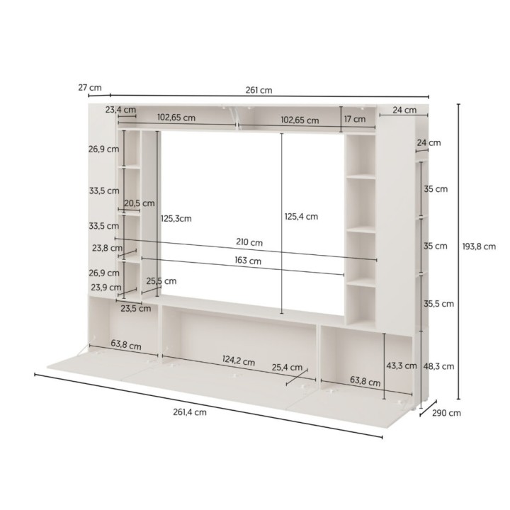 AURA TV Wall Unit for Living Room Ireland - J&B Furniture