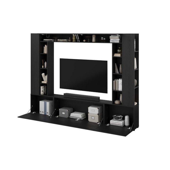 AURA Modern Media Wall – Stylish Graphite - J&B Furniture