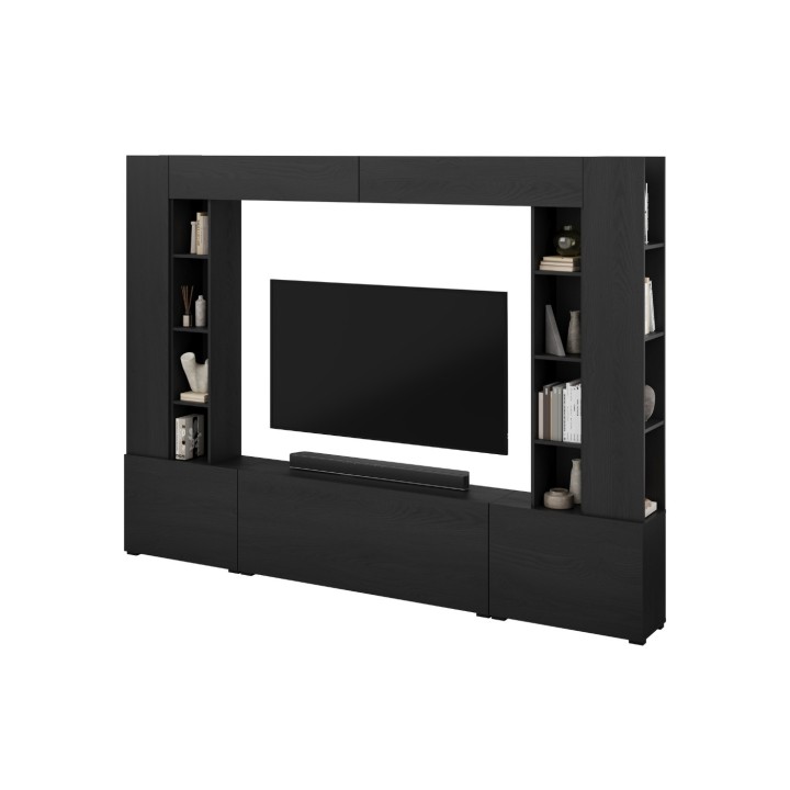 AURA Modern Media Wall – Stylish Graphite - J&B Furniture