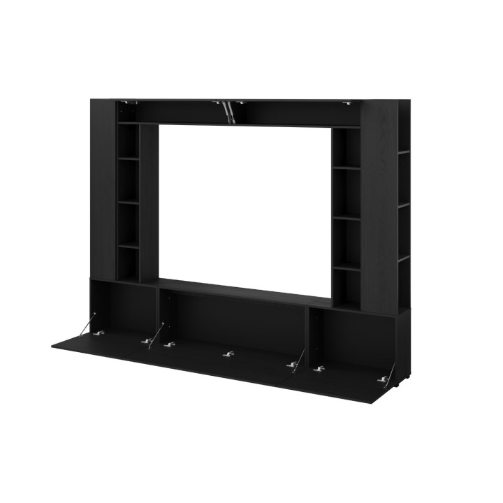 AURA Modern Media Wall – Stylish Graphite - J&B Furniture
