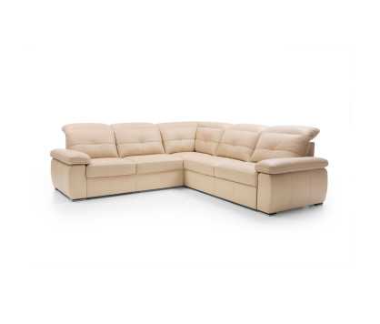 Corner Sofa with Recliner in Leather