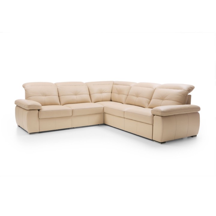 Corner Sofa with Recliner in Leather
