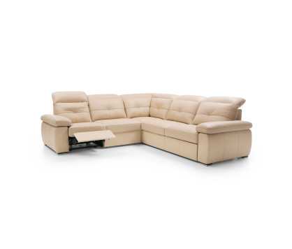 Corner Sofa with Recliner in Leather