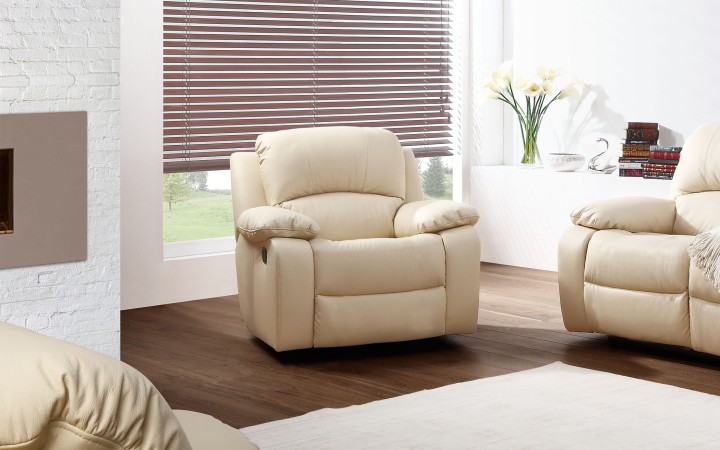 Opera 3 Seater Sofa with Recliners in Real Leather