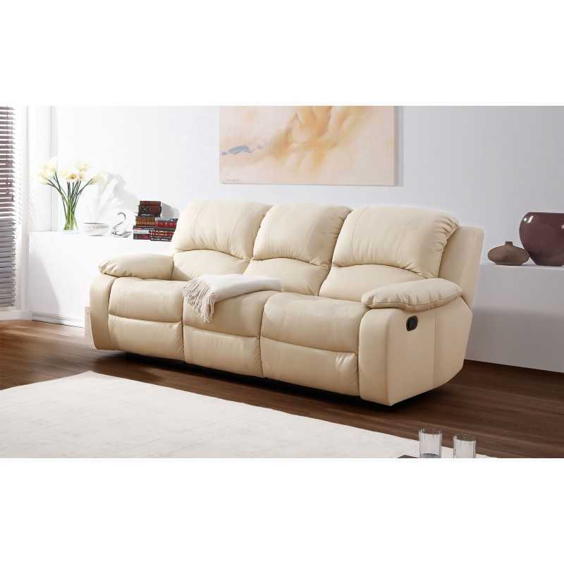 Opera 3 Seater Sofa with Recliners in Real Leather