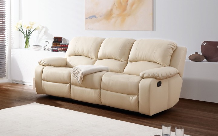 Opera 3 Seater Sofa with Recliners in Real Leather