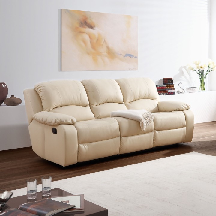 Opera 3 Seater Sofa with Recliners in Real Leather