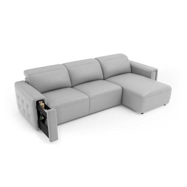 corner sofa with armrest storage