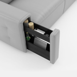 corner sofa with armrest storage