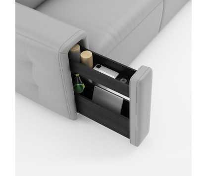 corner sofa with armrest storage