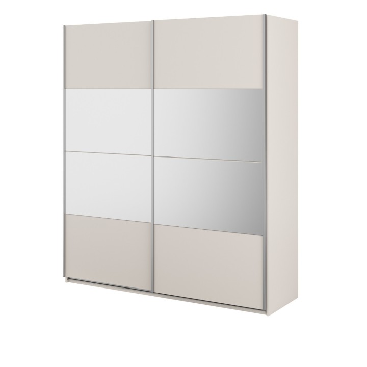 Beta Sliding Wardrobe Elegant in White | J&B Furniture