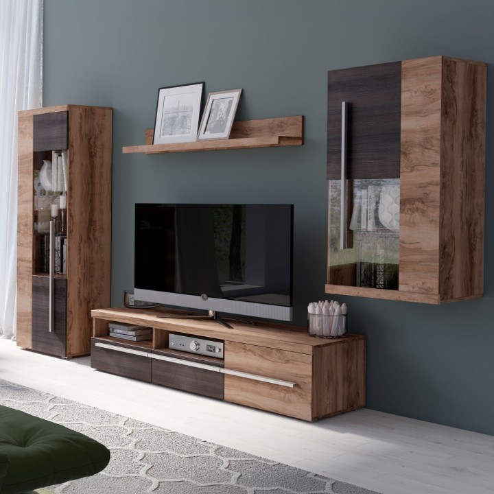 ROGER 10 Modern Wall Unit in Oak | J&B Furniture