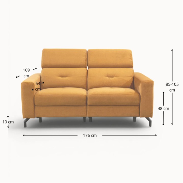 Alison Bespoke 2-Seater Sofa Recliner Pumpkin | J&B Furniture