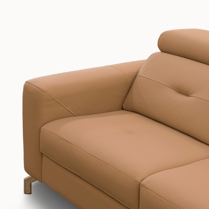 Alison L shaped Sofa Bed with Storage Pumpkin Leather