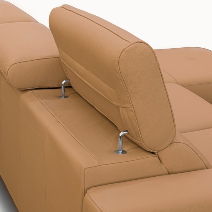 Alison L shaped Sofa Bed with Storage Pumpkin Leather