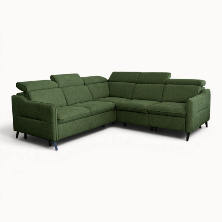 Ali Corner Sofa Bed & Recliner in Green  - J&B Furniture