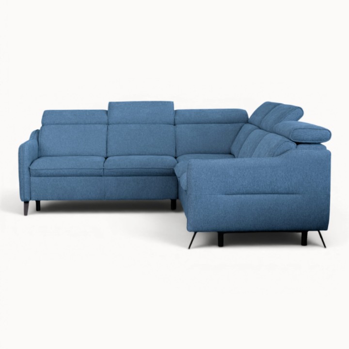 Ali Blue Corner Sofa Bed & Recliner - J&B Furniture