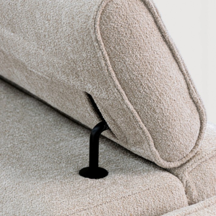 Ali U Shaped Corner Sofa Bed & Recliner in White- J&B Furniture