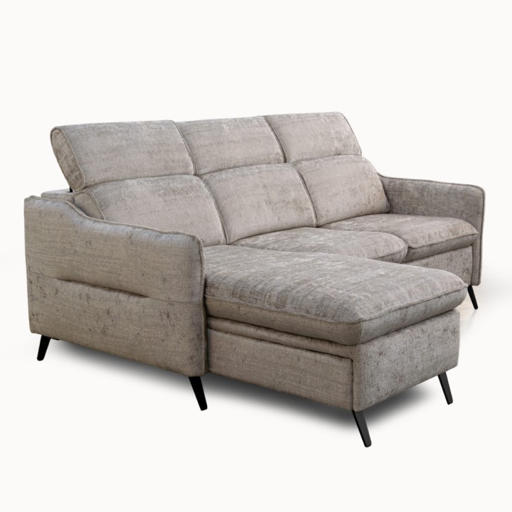 Ali L Shaped Corner Sofa Bed in Grey- J&B Furniture