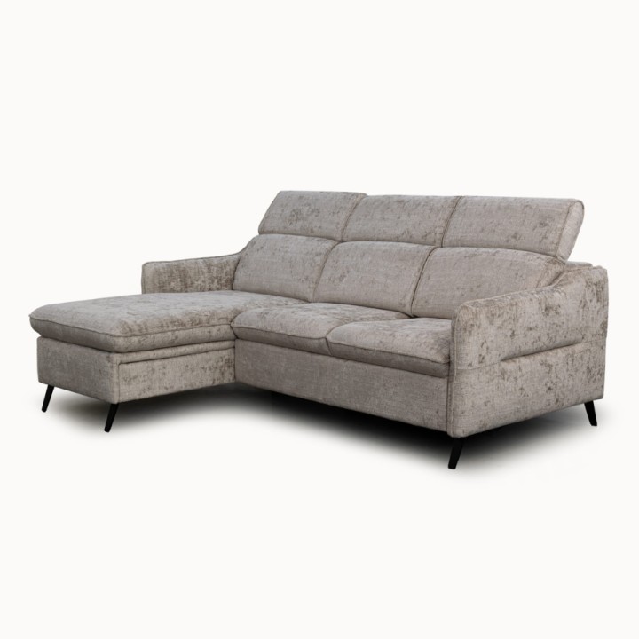 Ali L Shaped Corner Sofa Bed in Grey- J&B Furniture