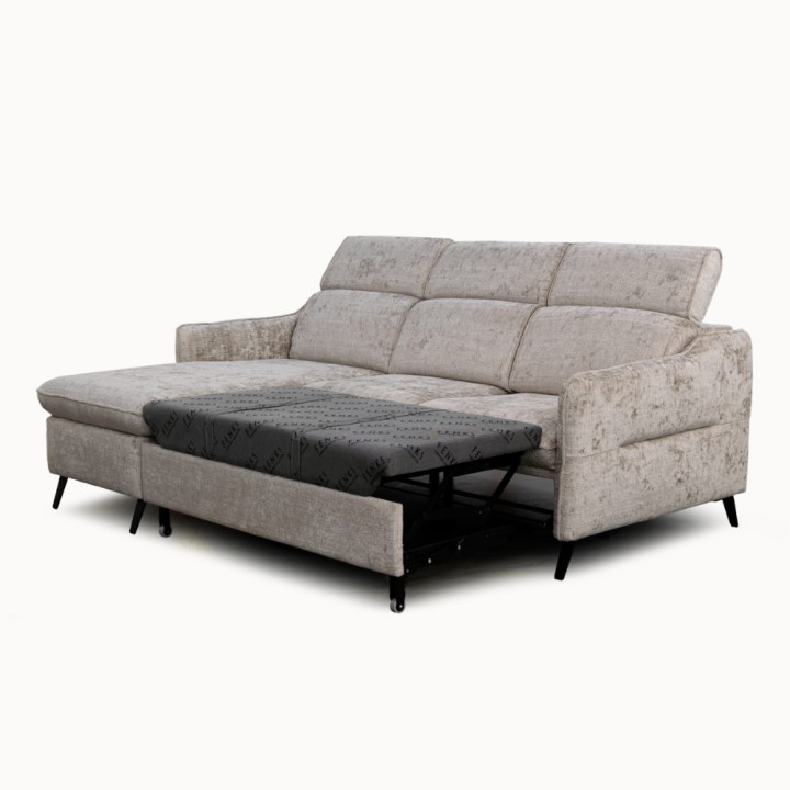 Ali L Shaped Corner Sofa Bed in Grey- J&B Furniture
