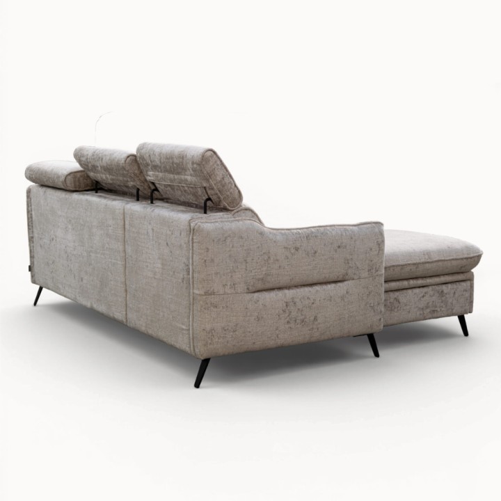Ali L Shaped Corner Sofa Bed in Grey- J&B Furniture
