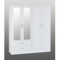 Nevada 4 Door 2 Drawer Mirrored Wardrobe