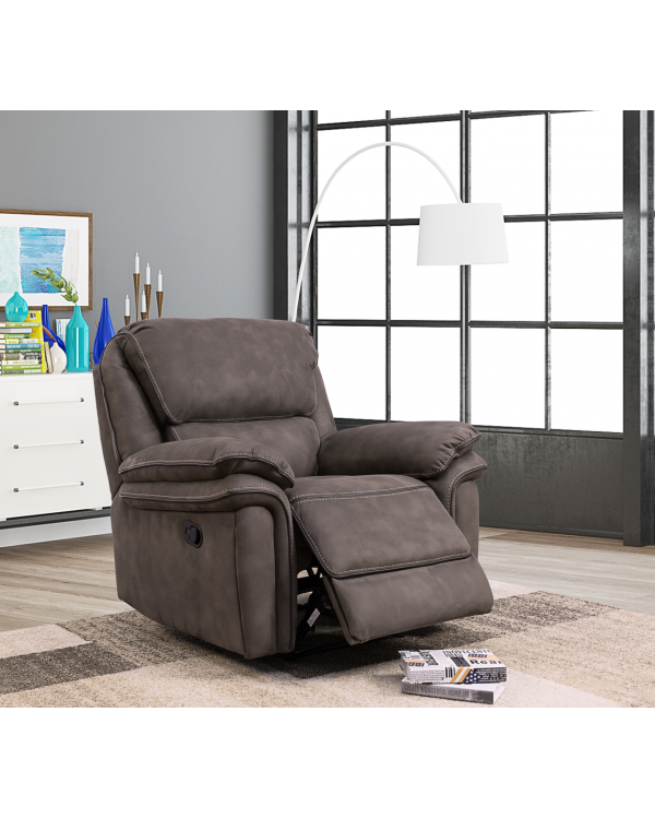 preston black faux leather recliner