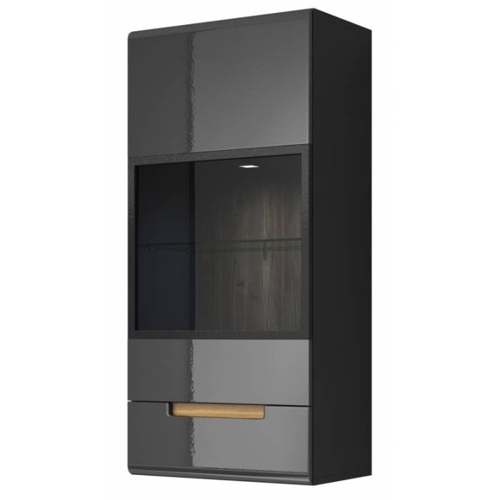 Hector Left Wall Display Cabinet Anthracite Grey- J&B Furniture