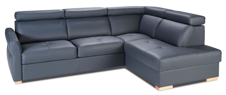 Baggio Corner Sofa Bed Navy Italian Leather | J&B Furniture