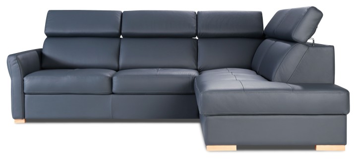 Baggio Corner Sofa Bed Navy Italian Leather | J&B Furniture