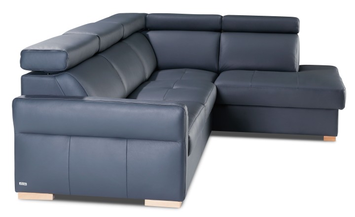Baggio Corner Sofa Bed Navy Italian Leather | J&B Furniture