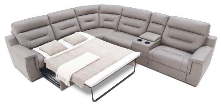 Corner Sofa Bed Recliner and Cooler –Leather | J&B Furniture