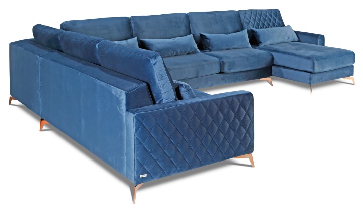 Giovanni Bespoke Corner Sofa in blue velvet | J&B Furniture