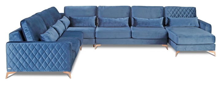 Giovanni Bespoke Corner Sofa in blue velvet | J&B Furniture