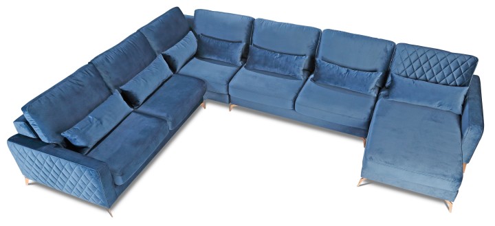 Giovanni Bespoke Corner Sofa in blue velvet | J&B Furniture