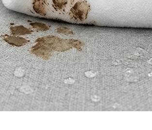 Removing a stain from AquaClean fabric with water